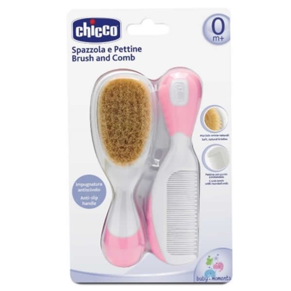 chicco-cepillo-y-peine-pelo-natural-rosa