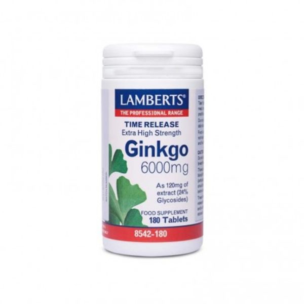 Ginkgo biloba 6000 mg 180 tabletas Lamberts