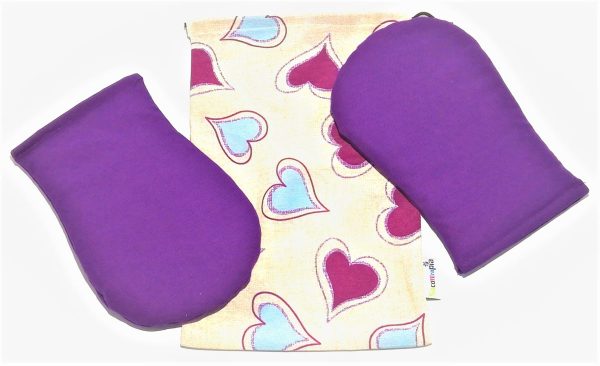 Saco Manoplas Morado Corazones Sacoterapia